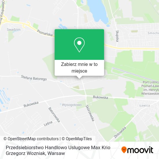 Mapa Przedsiebiorstwo Handlowo Uslugowe Max Krio Grzegorz Wozniak