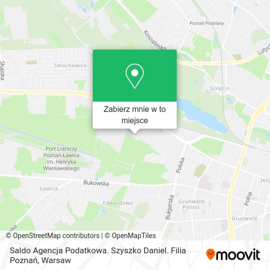 Mapa Saldo Agencja Podatkowa. Szyszko Daniel. Filia Poznań