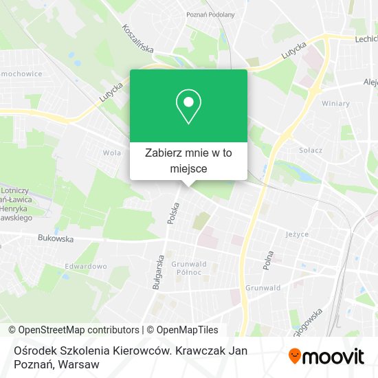 Mapa Ośrodek Szkolenia Kierowców. Krawczak Jan Poznań