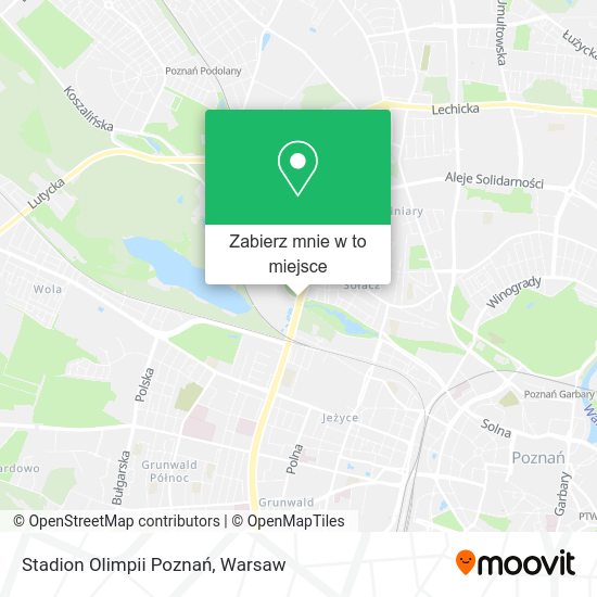 Mapa Stadion Olimpii Poznań