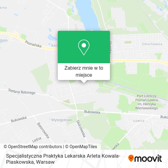 Mapa Specjalistyczna Praktyka Lekarska Arleta Kowala-Piaskowska