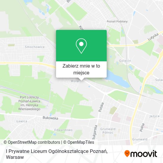 Mapa I Prywatne Liceum Ogólnokształcące Poznań