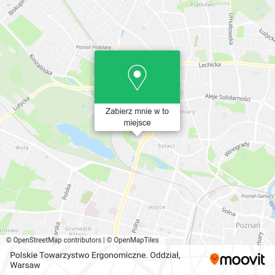 Mapa Polskie Towarzystwo Ergonomiczne. Oddział