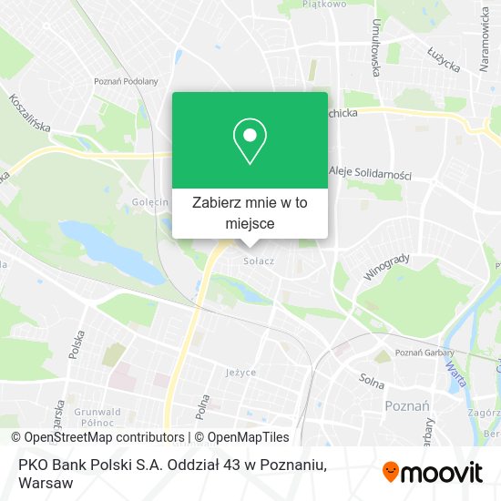 Mapa PKO Bank Polski S.A. Oddział 43 w Poznaniu