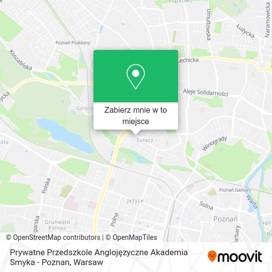 Mapa Prywatne Przedszkole Anglojęzyczne Akademia Smyka - Poznan