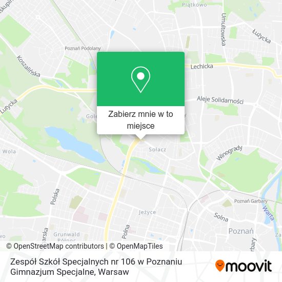 Mapa Zespół Szkół Specjalnych nr 106 w Poznaniu Gimnazjum Specjalne