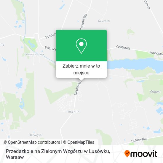 Mapa Przedszkole na Zielonym Wzgórzu w Lusówku