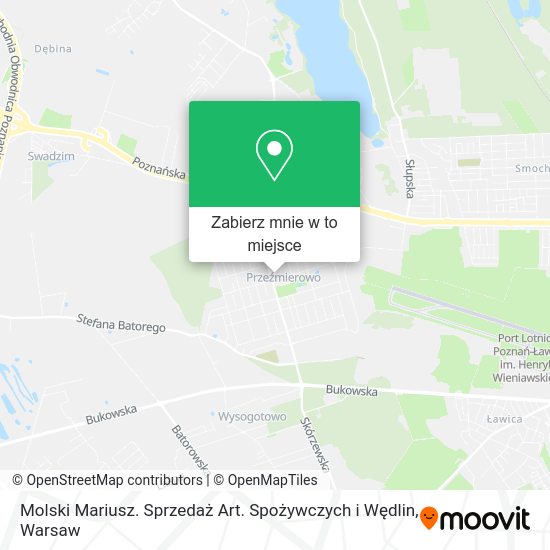 Mapa Molski Mariusz. Sprzedaż Art. Spożywczych i Wędlin