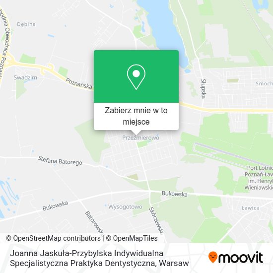 Mapa Joanna Jaskuła-Przybylska Indywidualna Specjalistyczna Praktyka Dentystyczna