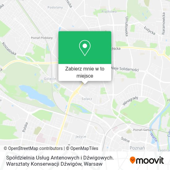 Mapa Spółdzielnia Usług Antenowych i Dźwigowych. Warsztaty Konserwacji Dźwigów