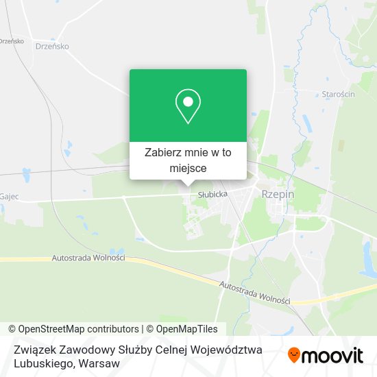 Mapa Związek Zawodowy Służby Celnej Województwa Lubuskiego