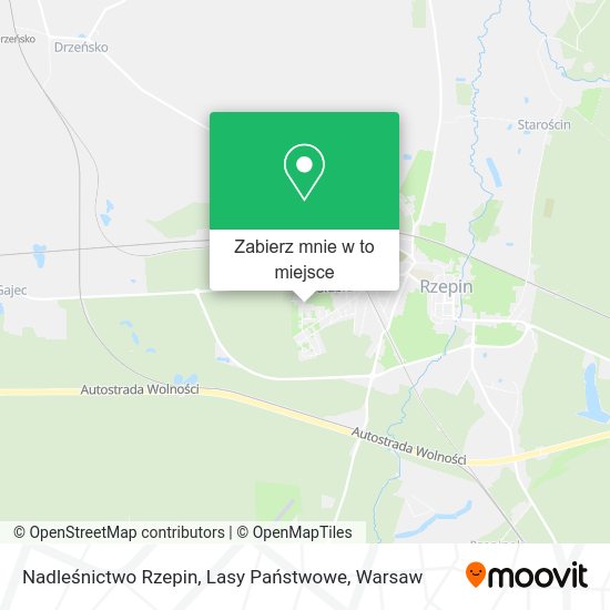 Mapa Nadleśnictwo Rzepin, Lasy Państwowe