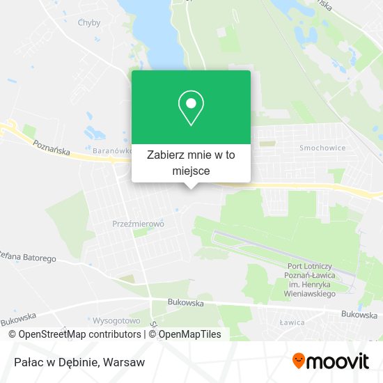 Mapa Pałac w Dębinie