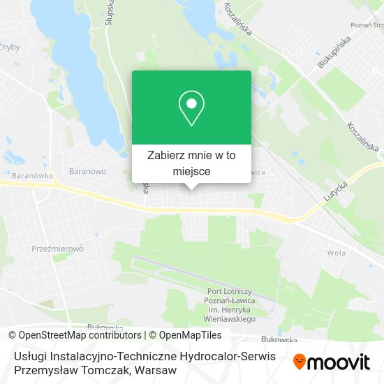 Mapa Usługi Instalacyjno-Techniczne Hydrocalor-Serwis Przemysław Tomczak