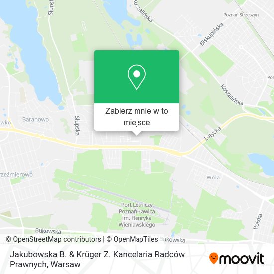 Mapa Jakubowska B. & Krüger Z. Kancelaria Radców Prawnych