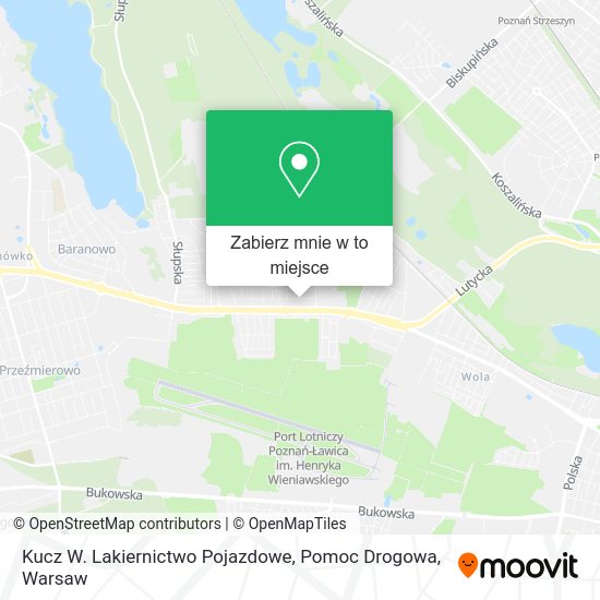 Mapa Kucz W. Lakiernictwo Pojazdowe, Pomoc Drogowa