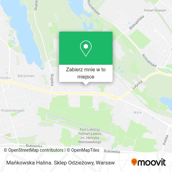 Mapa Mańkowska Halina. Sklep Odzieżowy