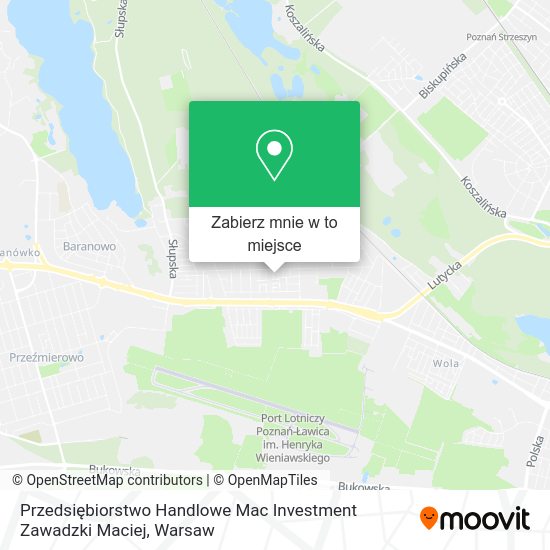 Mapa Przedsiębiorstwo Handlowe Mac Investment Zawadzki Maciej