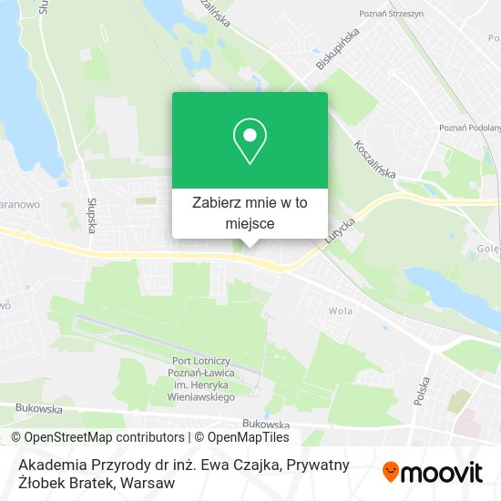 Mapa Akademia Przyrody dr inż. Ewa Czajka, Prywatny Żłobek Bratek