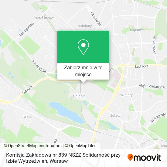 Mapa Komisja Zakładowa nr 839 NSZZ Solidarność przy Izbie Wytrzeźwień