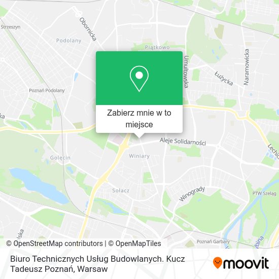 Mapa Biuro Technicznych Usług Budowlanych. Kucz Tadeusz Poznań