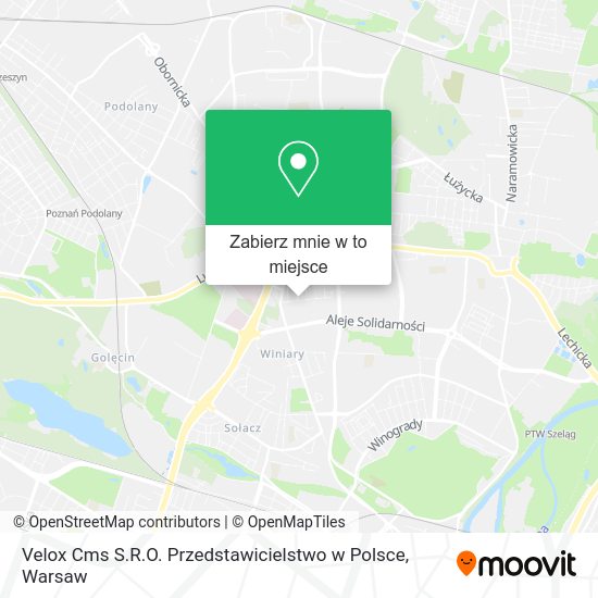 Mapa Velox Cms S.R.O. Przedstawicielstwo w Polsce