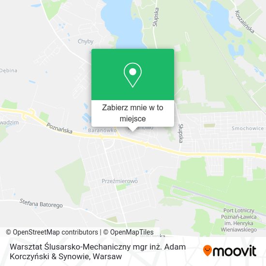 Mapa Warsztat Ślusarsko-Mechaniczny mgr inż. Adam Korczyński & Synowie