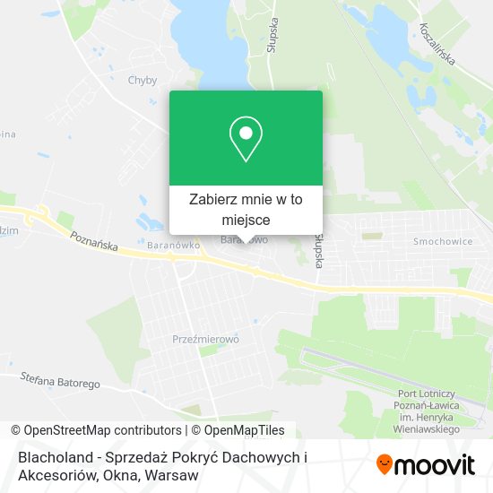 Mapa Blacholand - Sprzedaż Pokryć Dachowych i Akcesoriów, Okna