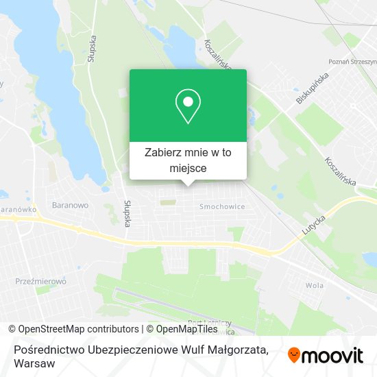 Mapa Pośrednictwo Ubezpieczeniowe Wulf Małgorzata