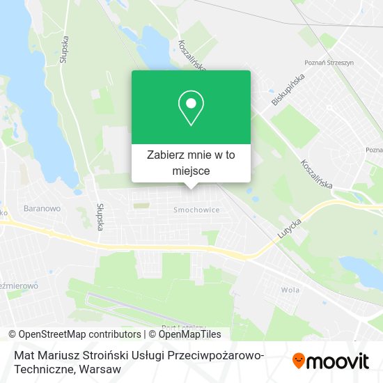 Mapa Mat Mariusz Stroiński Usługi Przeciwpożarowo-Techniczne