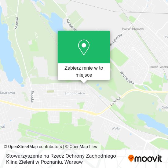 Mapa Stowarzyszenie na Rzecz Ochrony Zachodniego Klina Zieleni w Poznaniu