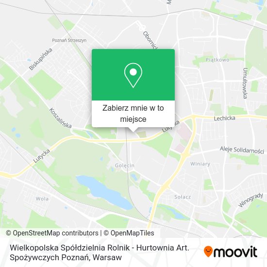 Mapa Wielkopolska Spółdzielnia Rolnik - Hurtownia Art. Spożywczych Poznań