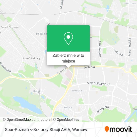 Mapa Spar-Poznań <-Br> przy Stacji AVIA