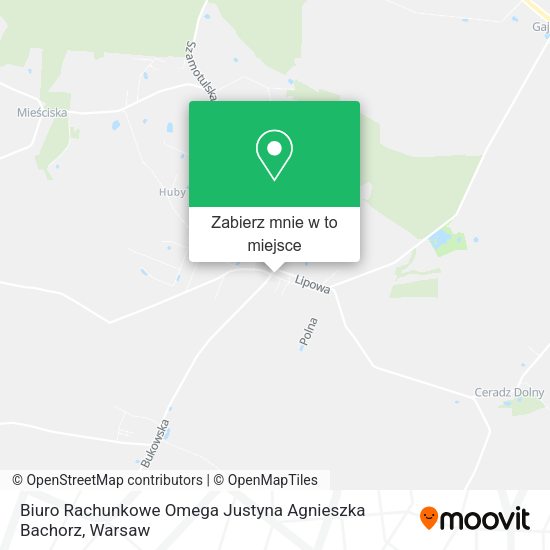 Mapa Biuro Rachunkowe Omega Justyna Agnieszka Bachorz