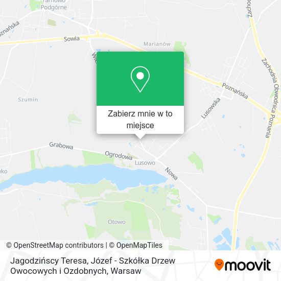 Mapa Jagodzińscy Teresa, Józef - Szkółka Drzew Owocowych i Ozdobnych