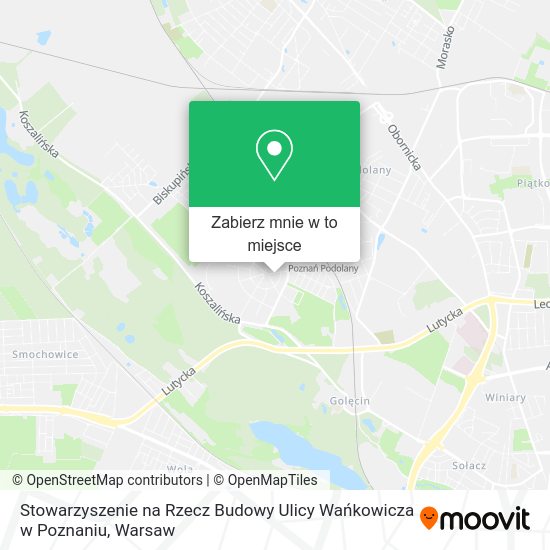 Mapa Stowarzyszenie na Rzecz Budowy Ulicy Wańkowicza w Poznaniu