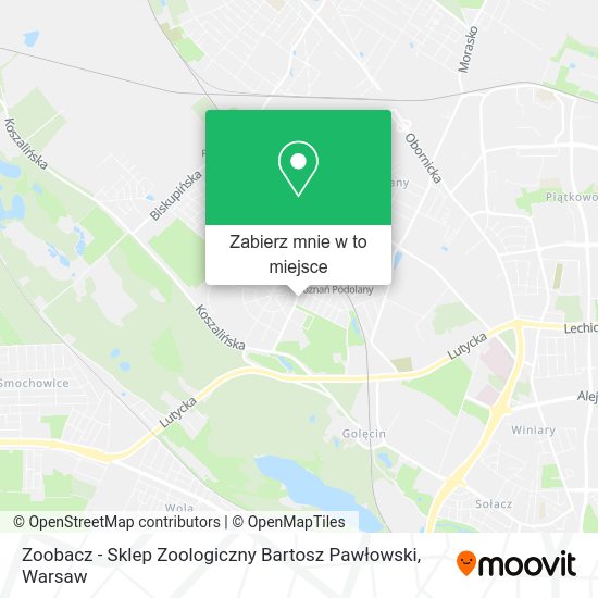 Mapa Zoobacz - Sklep Zoologiczny Bartosz Pawłowski