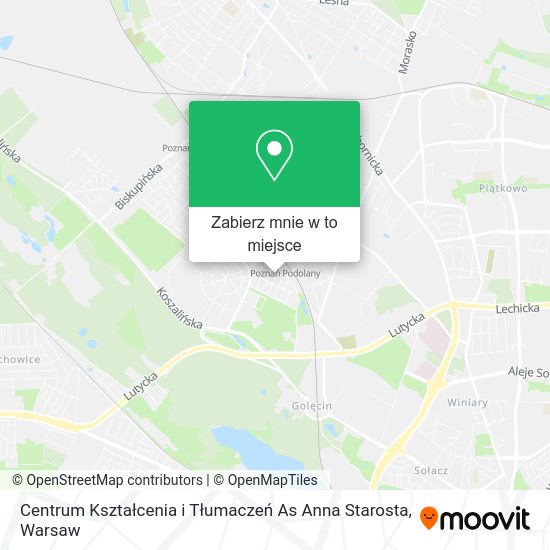 Mapa Centrum Kształcenia i Tłumaczeń As Anna Starosta