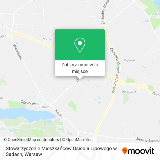 Mapa Stowarzyszenie Mieszkańców Osiedla Lipowego w Sadach