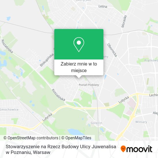 Mapa Stowarzyszenie na Rzecz Budowy Ulicy Juwenalisa w Poznaniu