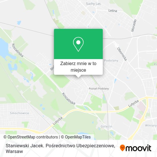 Mapa Staniewski Jacek. Pośrednictwo Ubezpieczeniowe