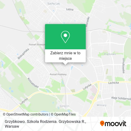 Mapa Grzybkowo. Szkoła Rodzenia. Grzybowska R.