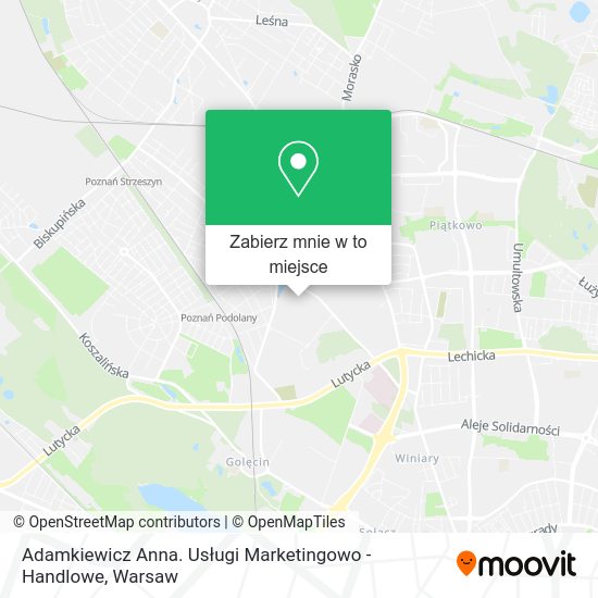 Mapa Adamkiewicz Anna. Usługi Marketingowo - Handlowe