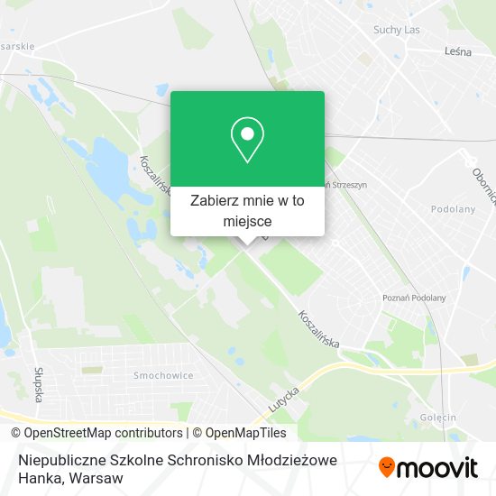 Mapa Niepubliczne Szkolne Schronisko Młodzieżowe Hanka