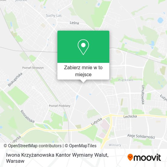 Mapa Iwona Krzyżanowska Kantor Wymiany Walut