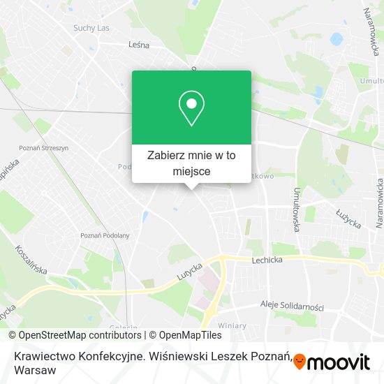 Mapa Krawiectwo Konfekcyjne. Wiśniewski Leszek Poznań