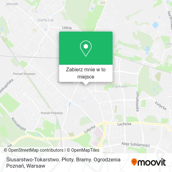 Mapa Ślusarstwo-Tokarstwo. Płoty. Bramy. Ogrodzenia Poznań