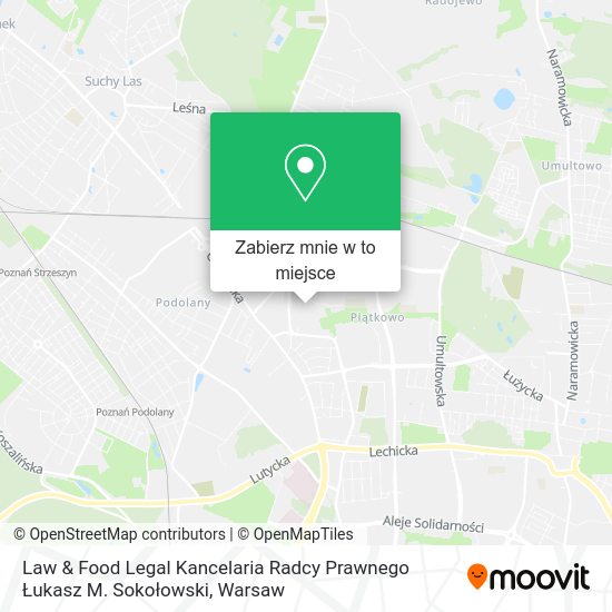 Mapa Law & Food Legal Kancelaria Radcy Prawnego Łukasz M. Sokołowski