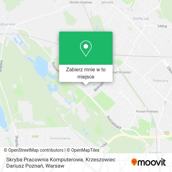 Mapa Skryba Pracownia Komputerowa. Krzeszowiec Dariusz Poznań