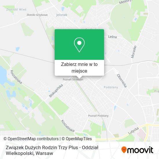 Mapa Związek Dużych Rodzin Trzy Plus - Oddział Wielkopolski